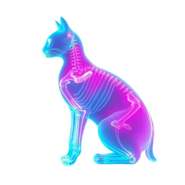 Hologram skelet van een kat