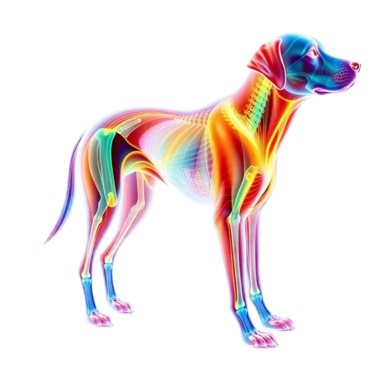 Hologram spierstelsel van een hond